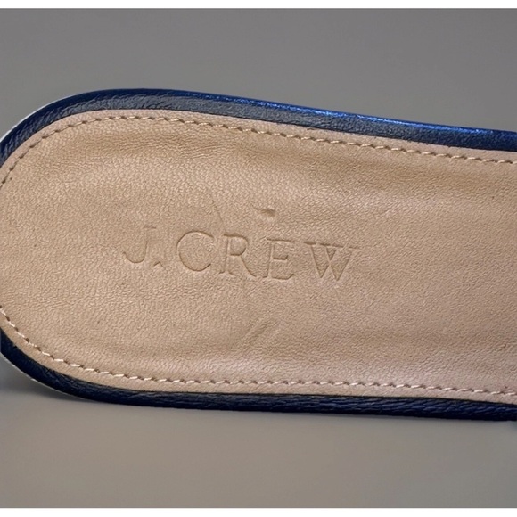 J Crew Leather Sandals Sz 7.5 Cora Criss Cross Patriotic 4th Of July Nautical - Picture 4 of 9